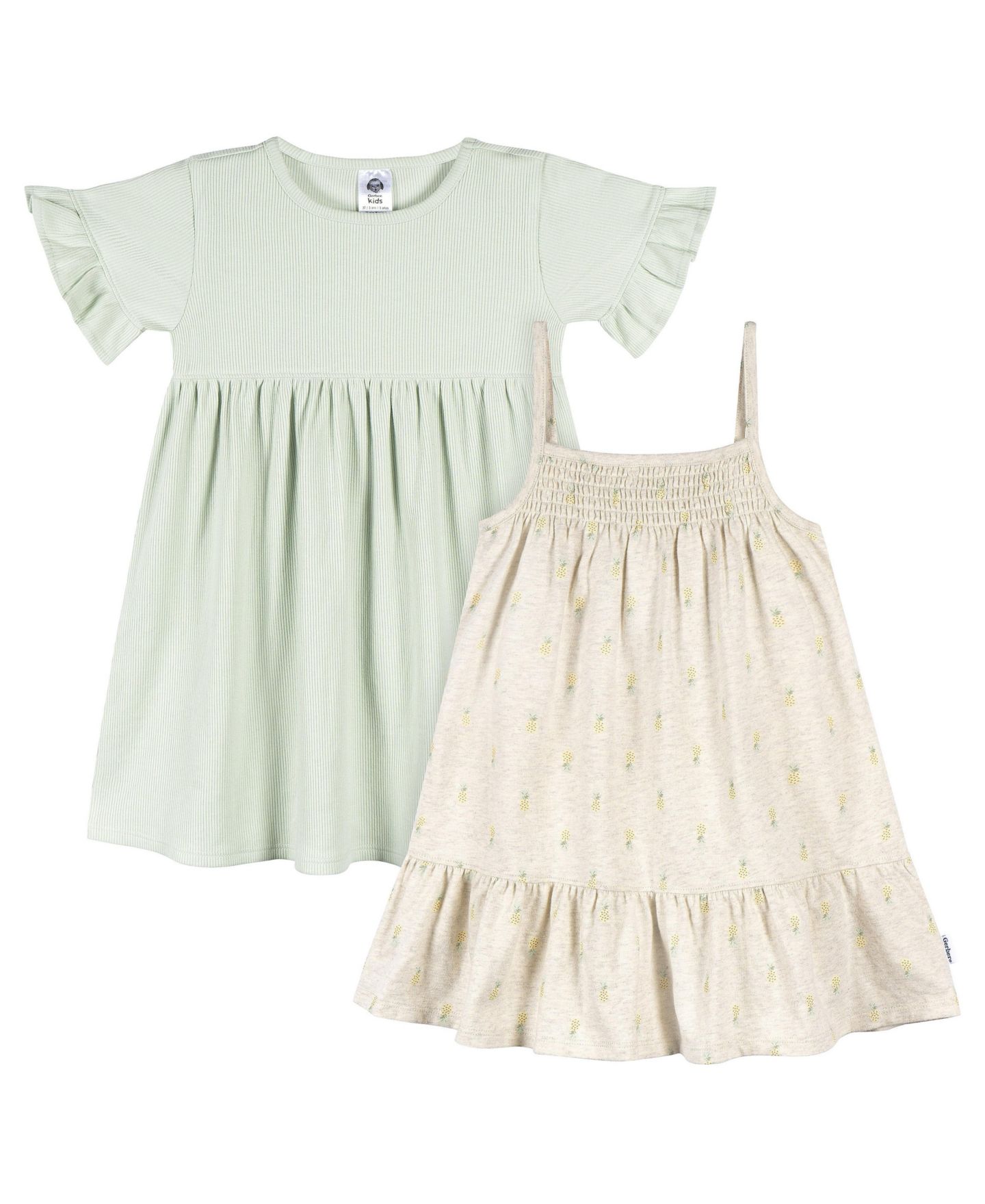 Платья Gerber Short Sleeve and Sleeveless Dress, 2 Pack для девочек-малышей, цвет: Fruit — фото 1