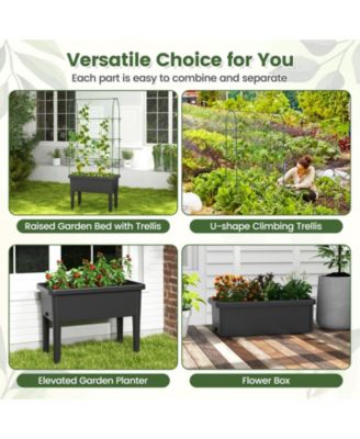 Self-watering Raised Garden Bed Elevated Planter with Climbing Trellis