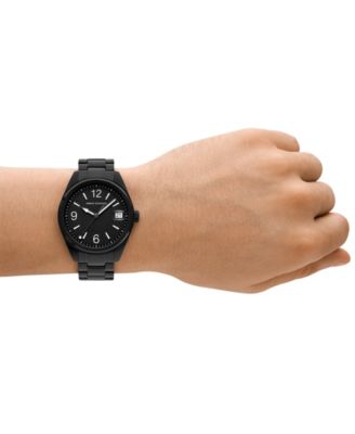 Men's Quartz Three-Hand Black Stainless Steel 42MM