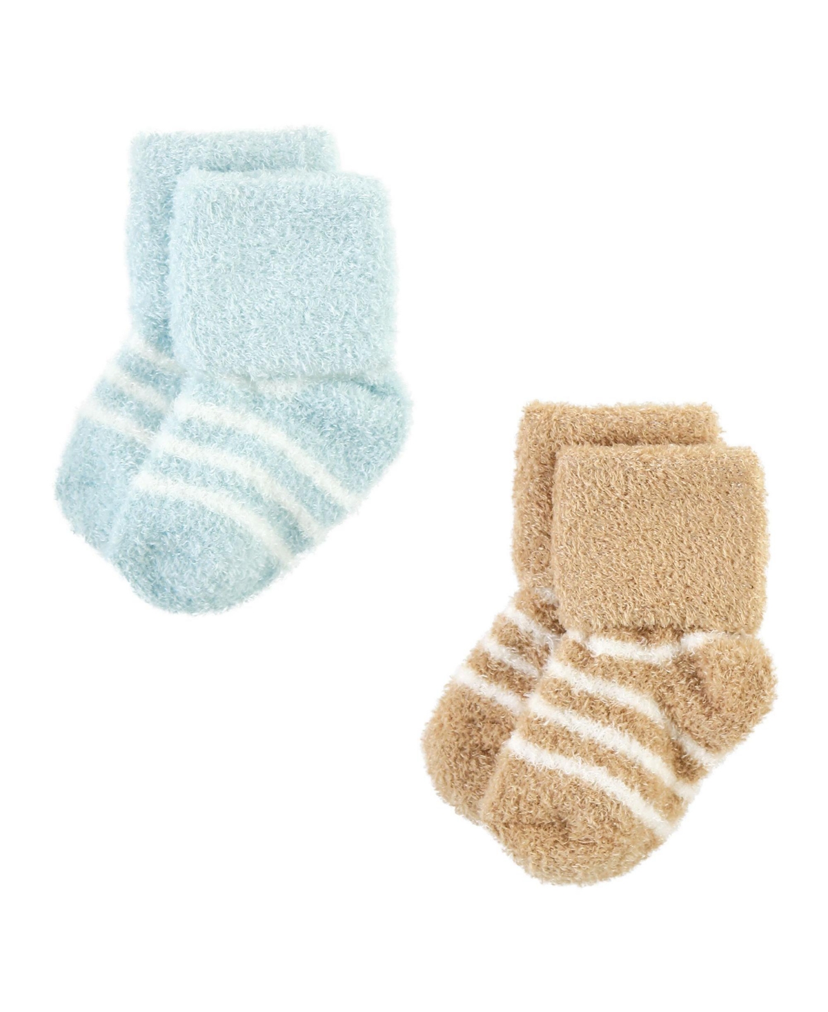 Hudson Baby Baby Boys Cozy Chenille Newborn and Terry Socks,- Navy mint stripe
