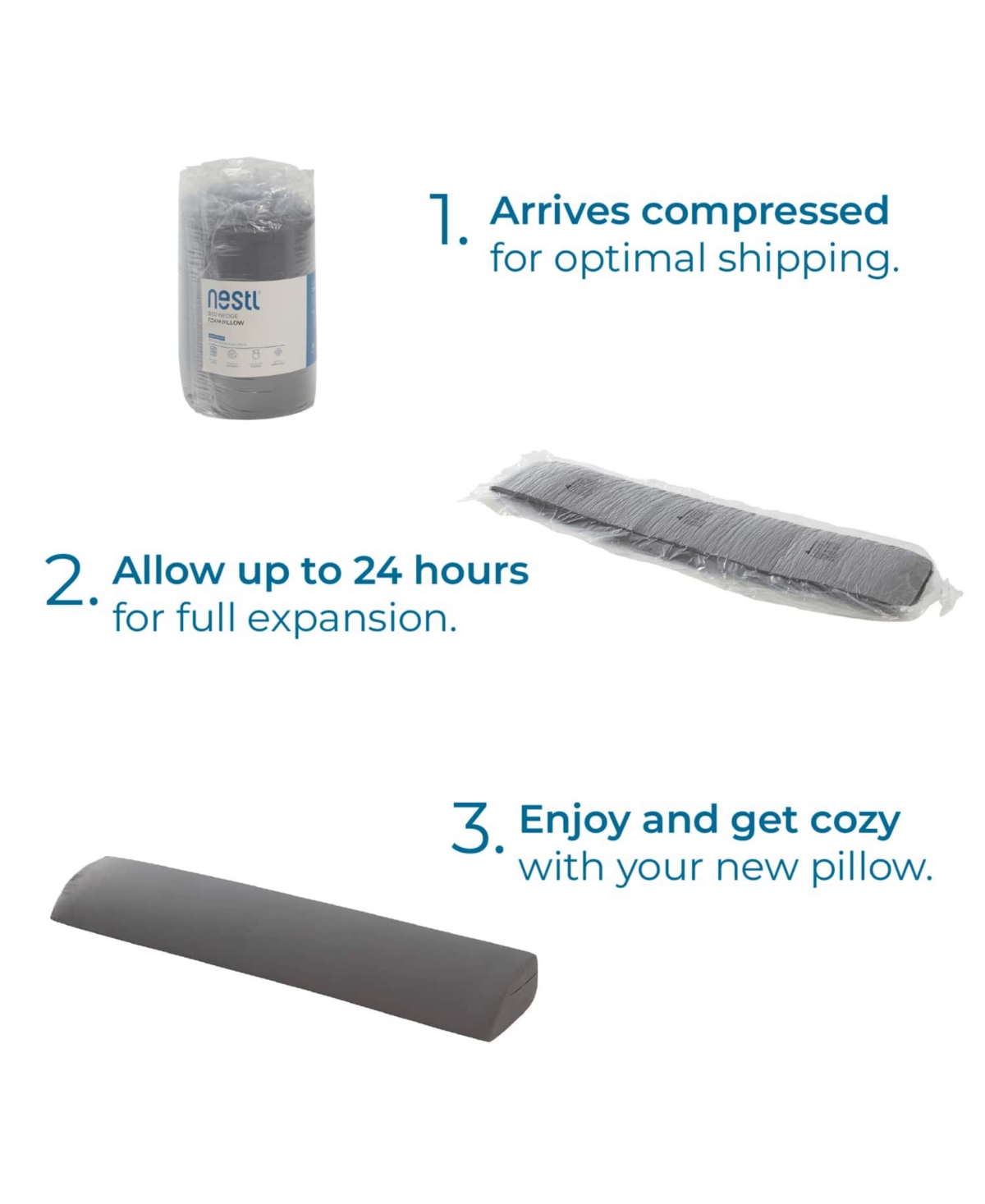 NESTL PREMIUM WEDGE MEMORY FOAM PILLOW, FULL