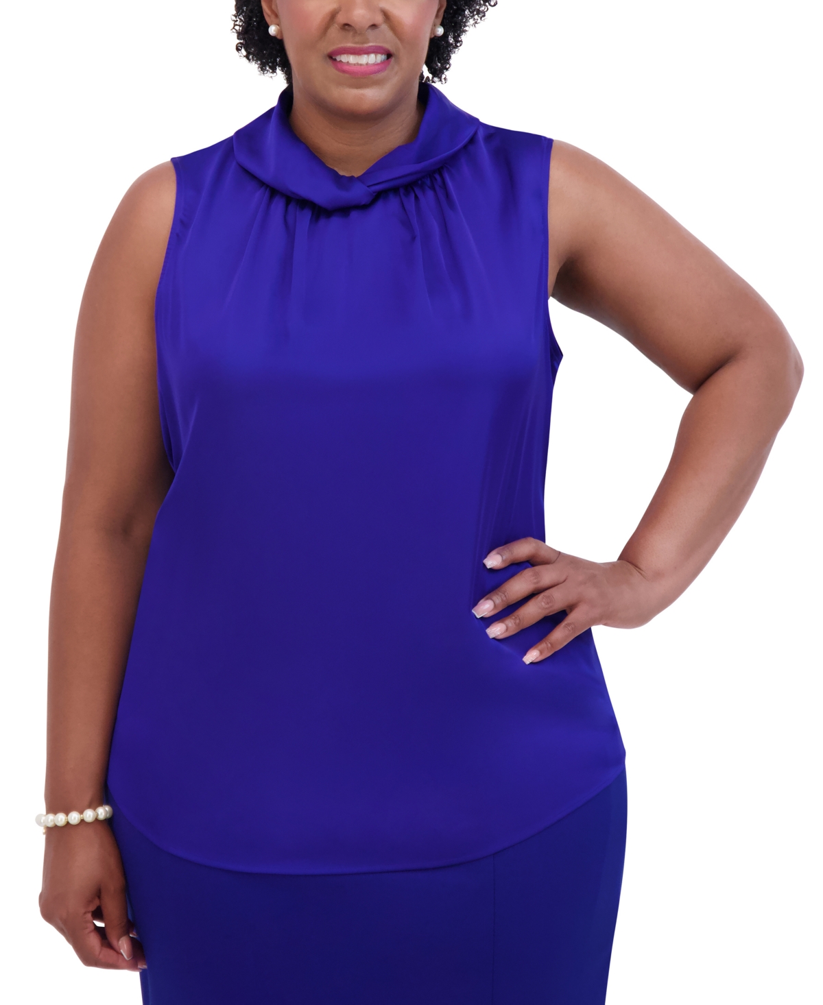 Kasper Women's Sleeveless Scarf-Neck Top