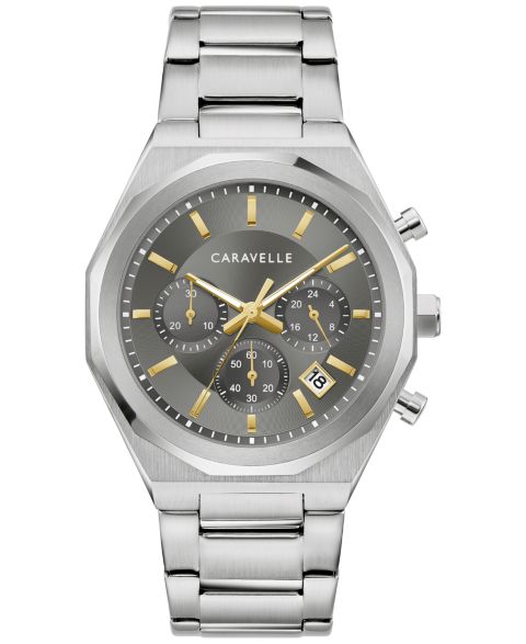 Мужские часы Caravelle Chronograph Stainless Steel Bracelet Watch 40mm
