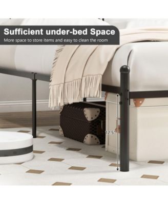 Queen Size Platform Bed Frame with Sturdy Metal Slat Support