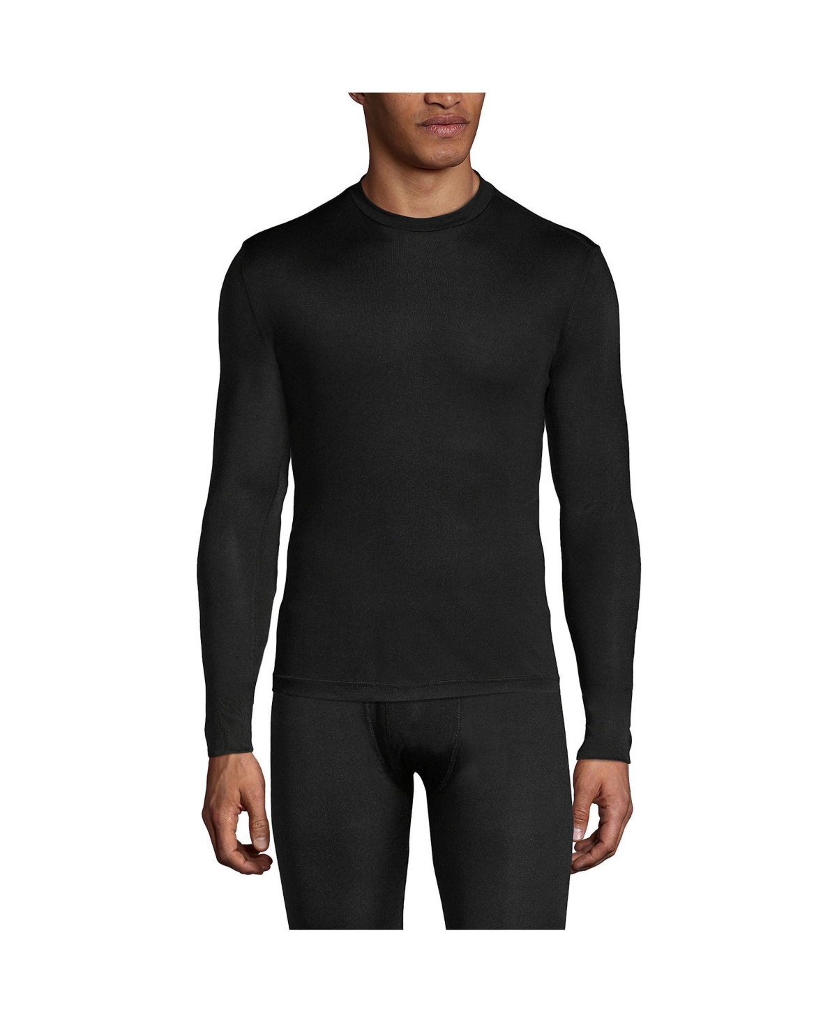 Big & Tall Silk Long Underwear Crew Neck - Shale
