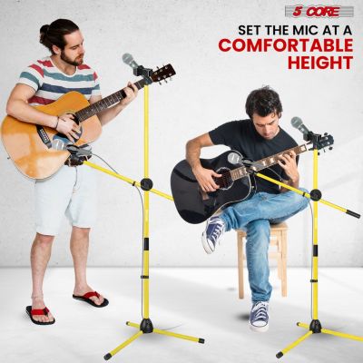 Tripod Mic Stand Heavy Duty Adjustable Floor Microphone Boom Arm Pedestal Para Microfono MS DBL G YLW 2pcs