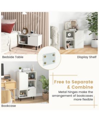 Stackable Bookcase with Adjustable Shelf and Cubes