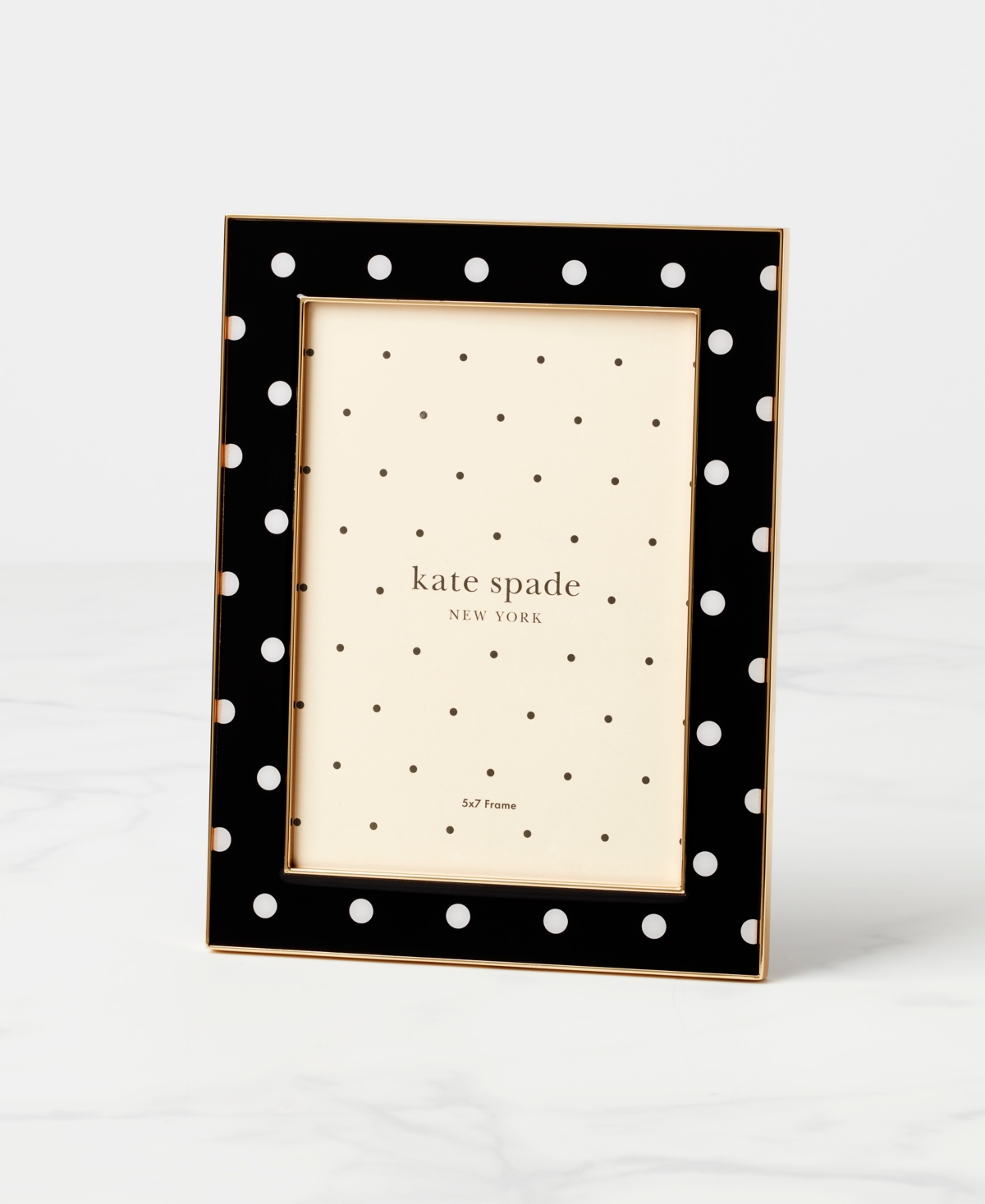 Shop Kate Spade Sitting Pretty Dot Frame, 5"x 7" In Gold Plated