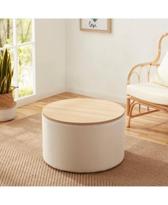 Parker Large Round Coffee Table Storage Ottoman