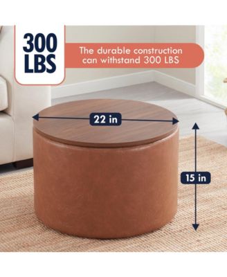 Parker Large Round Coffee Table Storage Ottoman