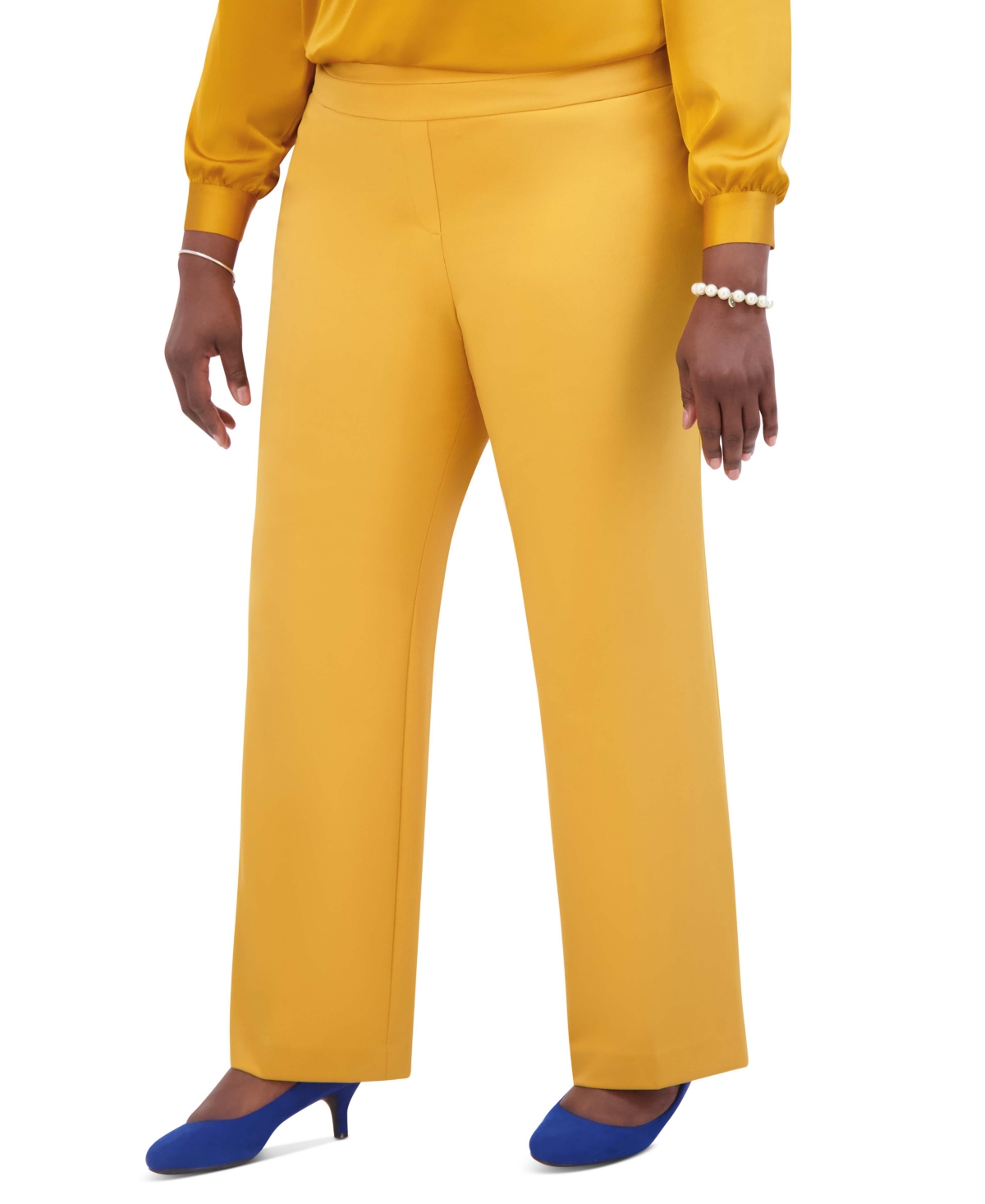 Kasper Plus Size & Women's Seamed-Waist Pull-On Pants