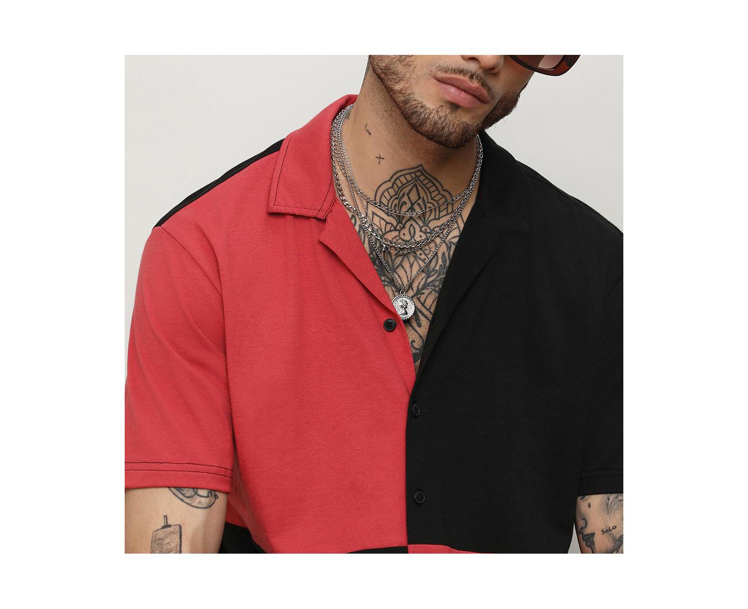 Men's Crimson Red & Jet Black Maxi Checkers Shirt