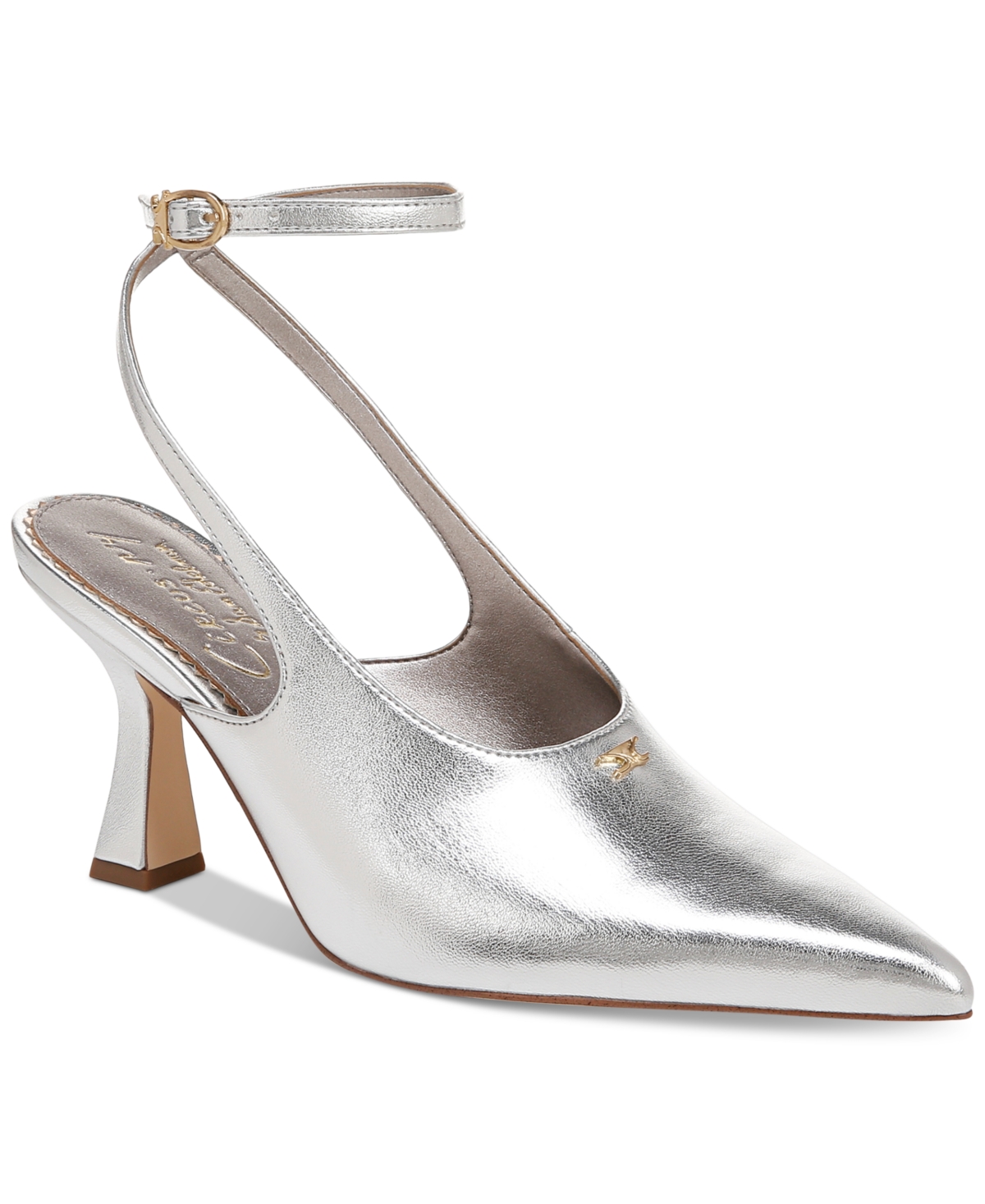 Women's Tara High-Vamp Pointed-Toe Pumps - Soft Silver Metallic
