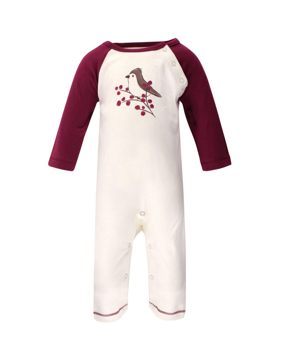 Touched by Nature Baby Girls Baby Organic Cotton Coveralls 3pk,- Berry Branch