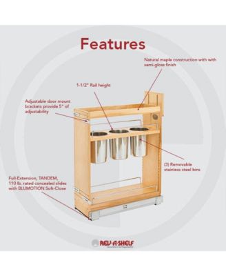 8" Pull Out Kitchen Cabinet Organizer w/ Soft-Close, 448UT-BCSC8C