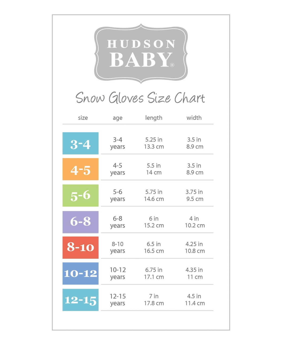Hudson Baby Unisex Snow Gloves,- Black