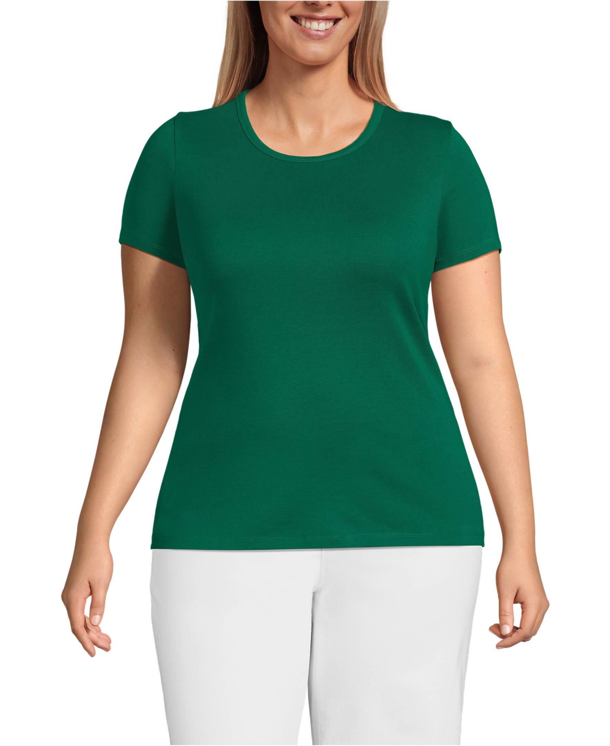 Lands' End Plus Size Cotton Rib T-shirt