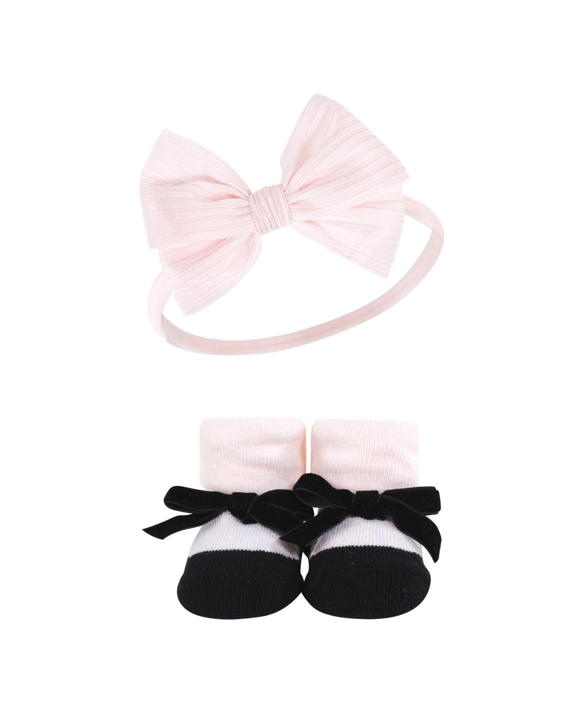 Hudson Baby Baby Girls Headband and Socks Giftset, One - Black toile