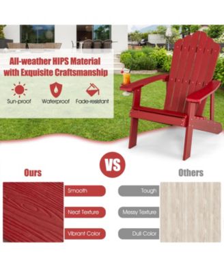 Weather Resistant HIPS Outdoor Adirondack Chair with Cup Holder