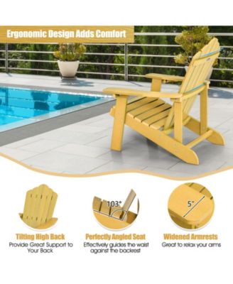 Weather Resistant HIPS Outdoor Adirondack Chair with Cup Holder