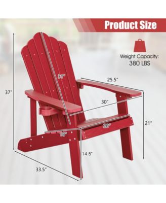 Weather Resistant HIPS Outdoor Adirondack Chair with Cup Holder
