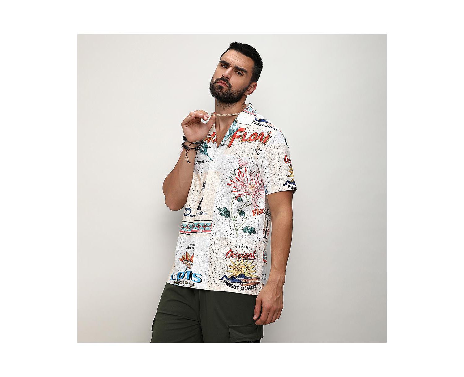 Men's Multicolour Retro Graphic Shirt