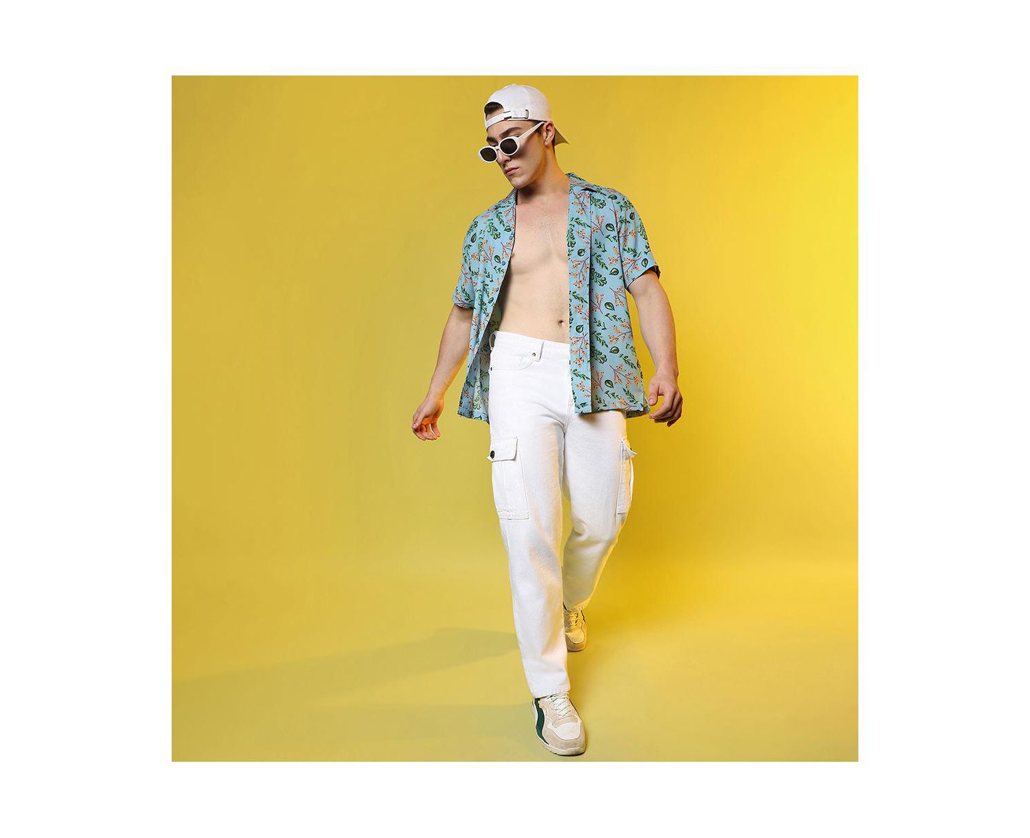 Men's Sky Blue Foliage Shirt
