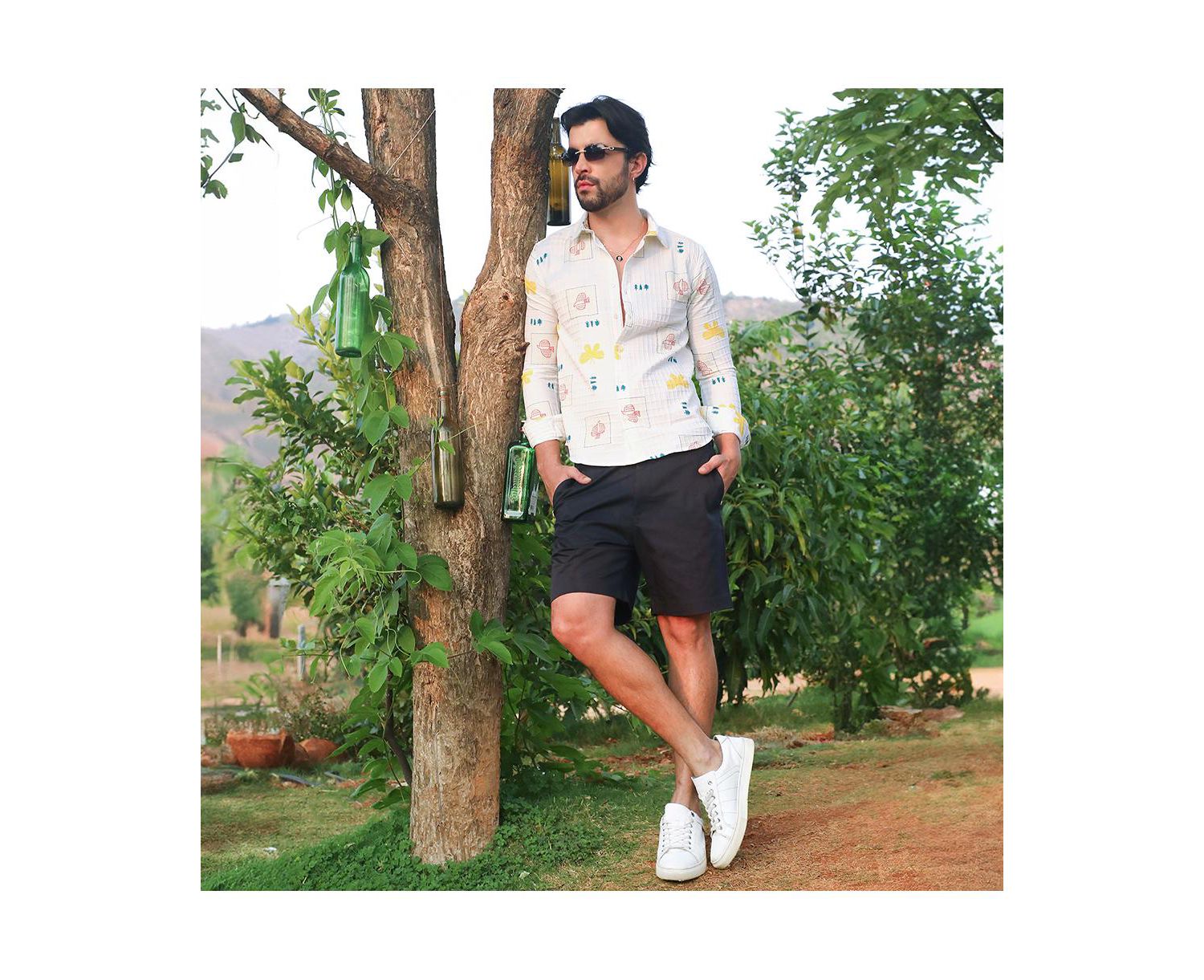 Men's Chalk White Butterfly Pine Shirt