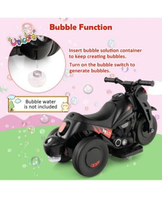 6V Kids Electric Ride on Motorcycle with Bubble Maker and Music