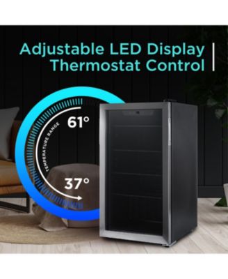 2.4 Cu. Ft. Beverage Cooler with Double Pane Glass Door Drink Fridge with 76-Can Capacity