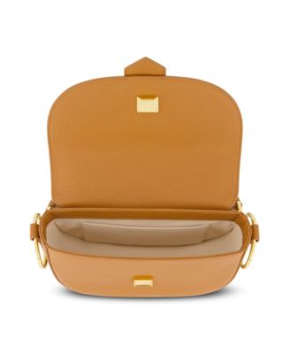 Gold Plated Hardware Grain Leather Saddle Bag