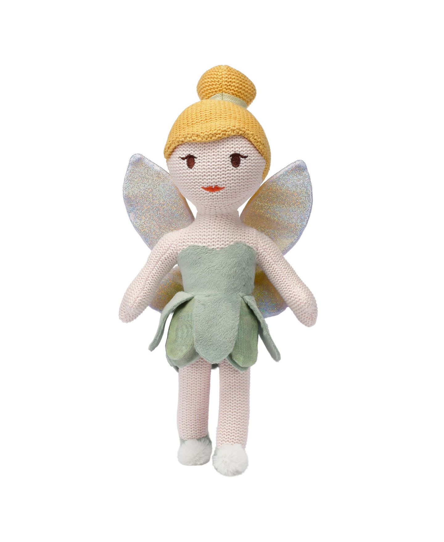 Детские куклы Bedtime Originals Disney Tinker Bell Luxury Knit Plush Fairy Stuffed Animal Toy, цвет: Зелёный — фото 1