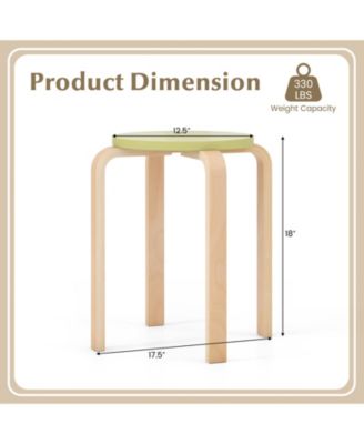 Set of 4 Bentwood Stackable Stools Dining Stools with Round Tops