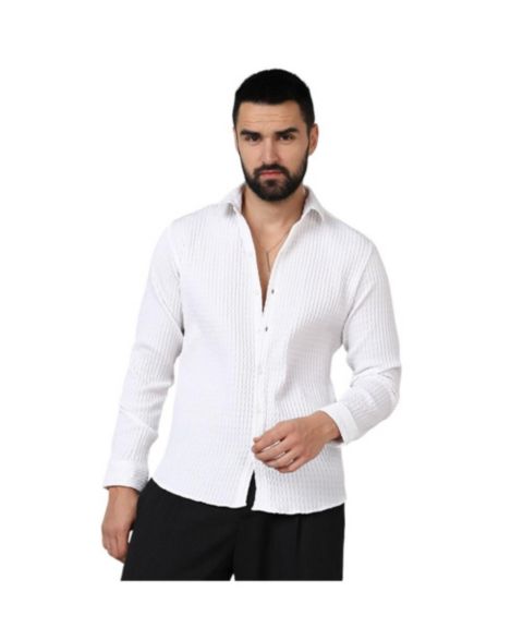 Мужская рубашка Cahoot Campus Sutra Chalk White Twisted Crease, цвет: Белый