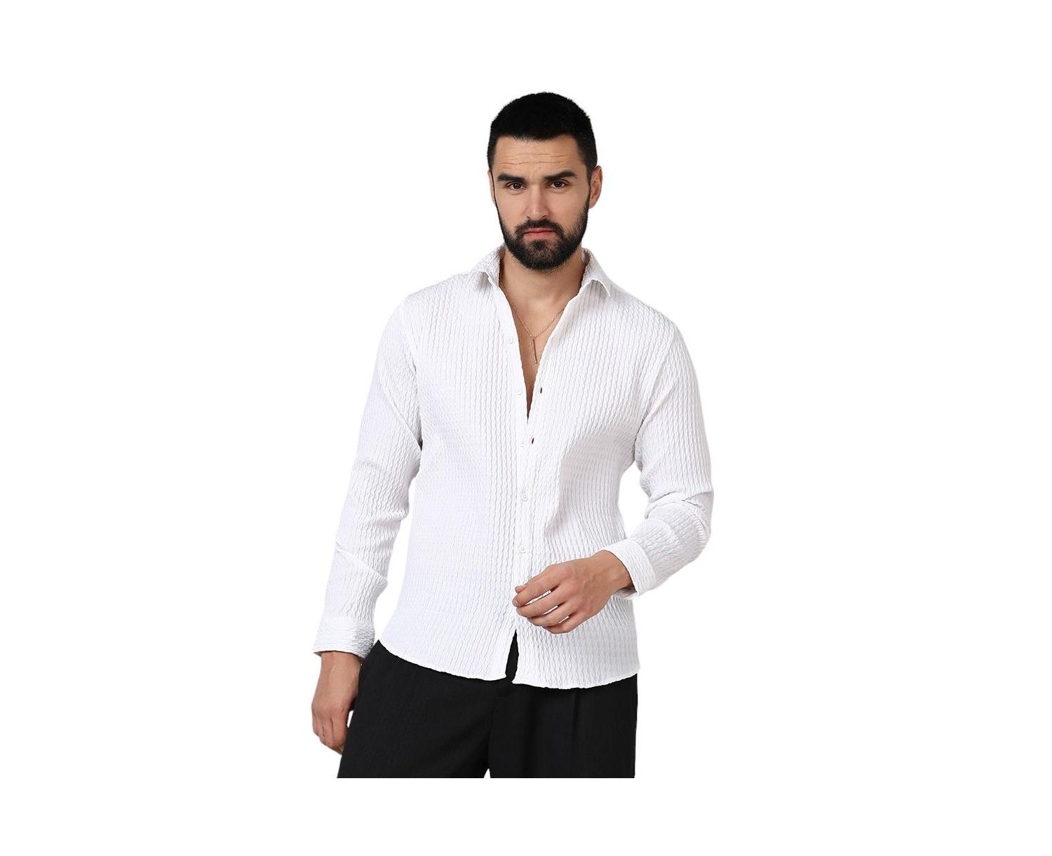 Men's Chalk White Twisted Crease Shirt