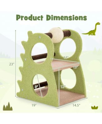 2-Tier Modern Cat Tree for Indoor Cats with Rotatable Sisal Scratching Ball