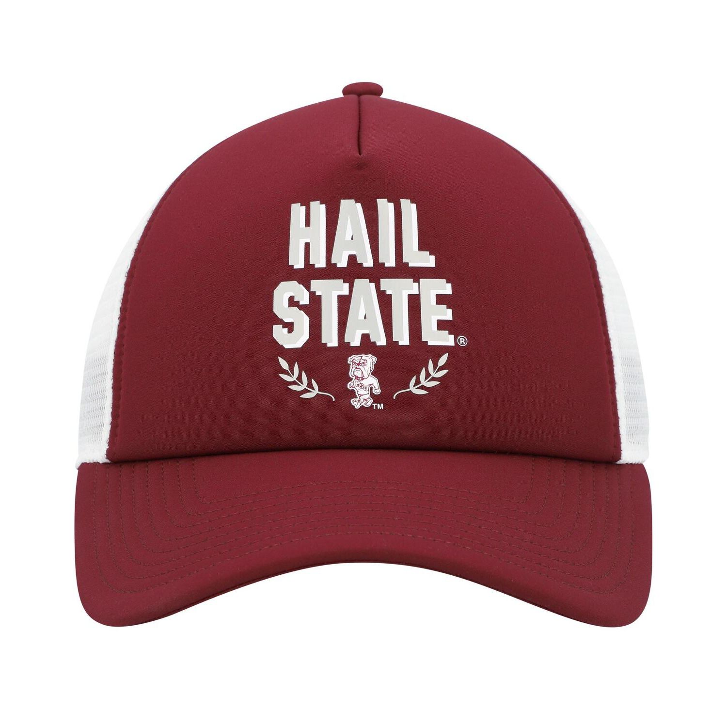 Men's Maroon Mississippi State Bulldogs Phrase Foam Front Trucker Adjustable Hat