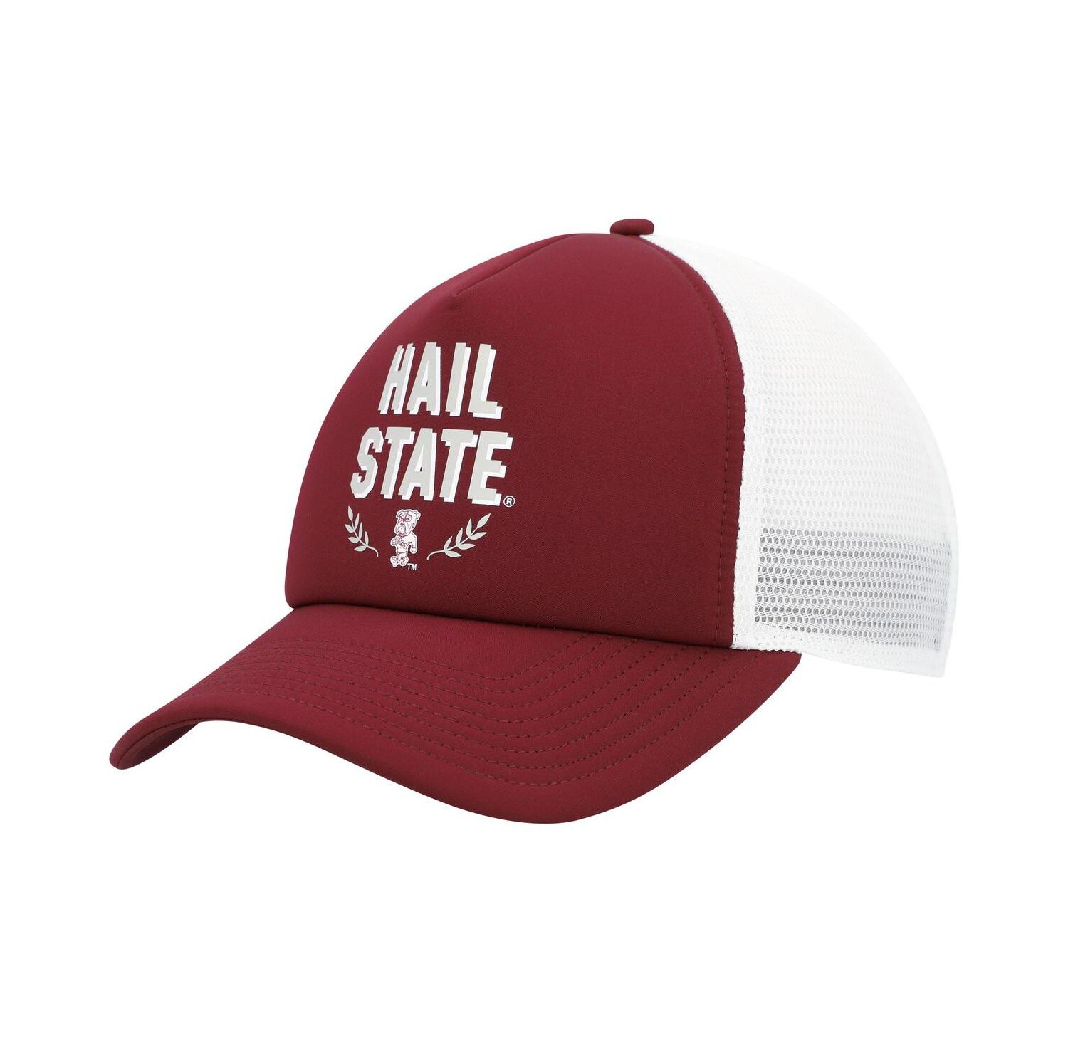 Men's Maroon Mississippi State Bulldogs Phrase Foam Front Trucker Adjustable Hat