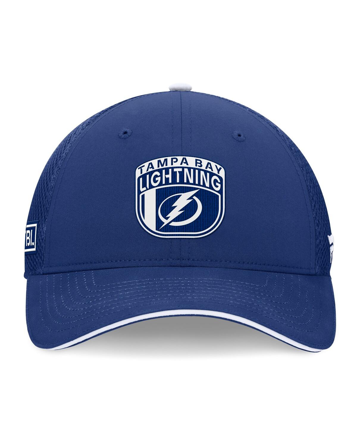 Fanatics Men's Blue Tampa Bay Lightning 2024 Nhl Draft On Stage Trucker Adjustable Hat In Blue,white