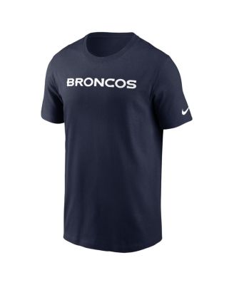 Men's Navy Denver Broncos Primetime Wordmark Essential T-Shirt