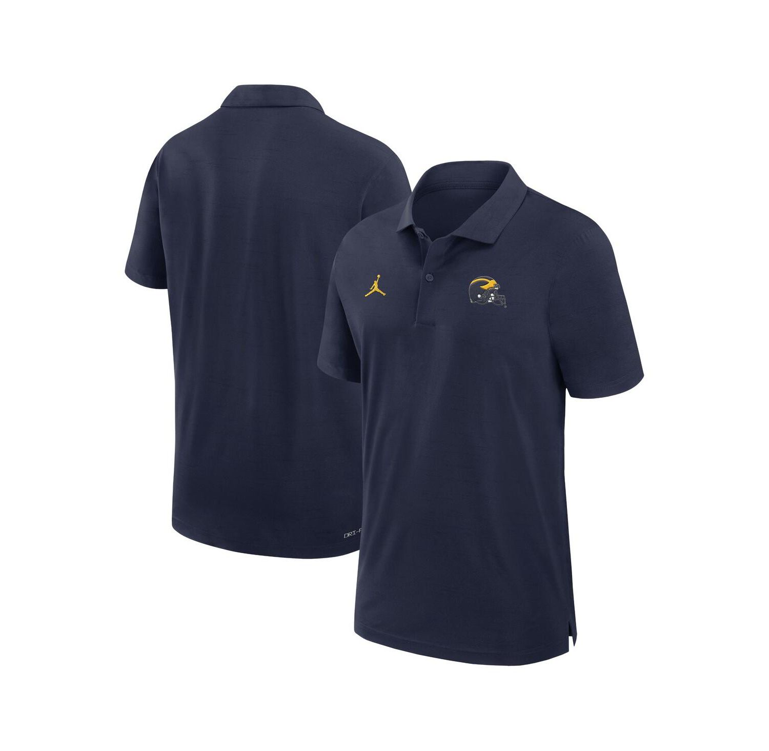 Men's Navy Michigan Wolverines Sideline Woven Performance Polo