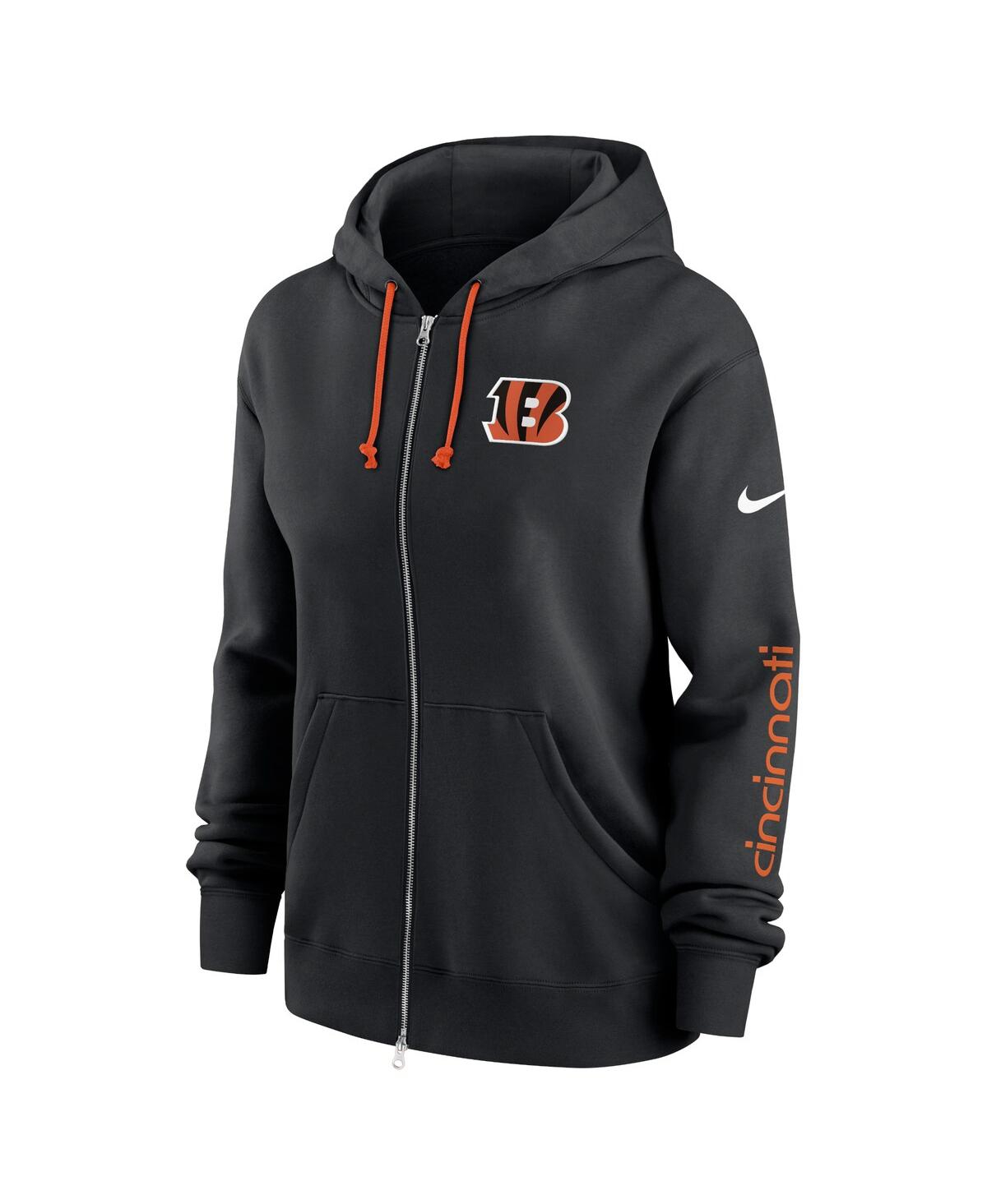 Nike Women'sCincinnati Bengals Phoenix Hoodie Full-Zip Sweatshirt - Black, Orange