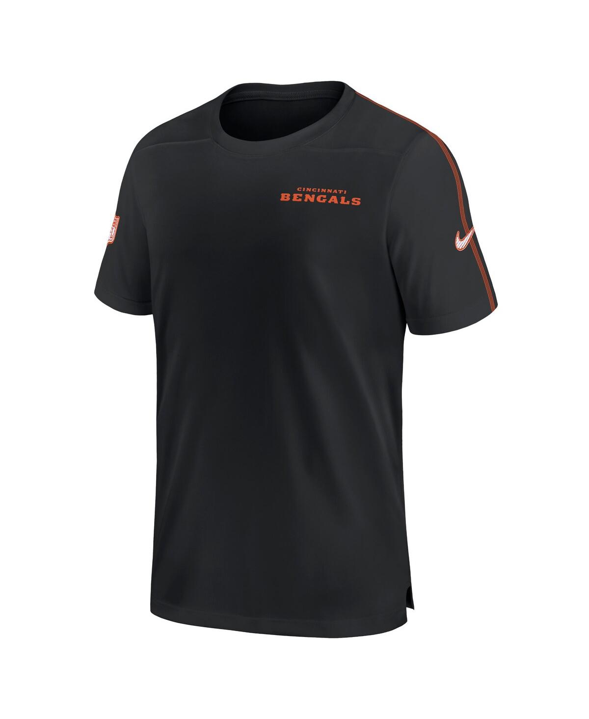 Nike Men's Black Cincinnati Bengals 2024 Sideline Coach Uv Performance T-shirt In Black,orange