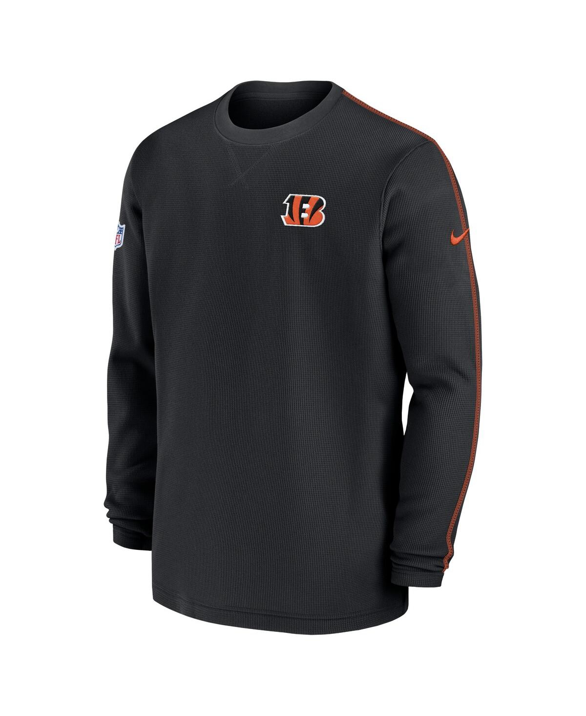 Nike Men's Black Cincinnati Bengals 2024 Sideline Coaches Long Sleeve Top In Black,orange