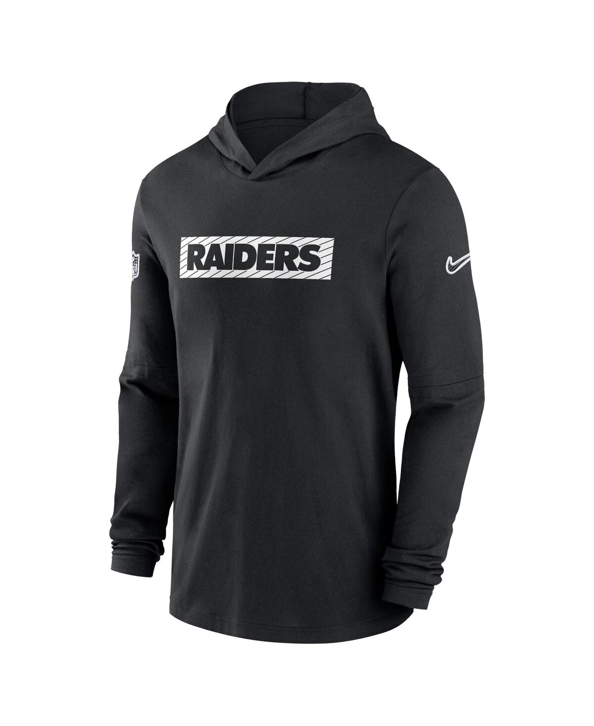 Nike Men's Black Las Vegas Raiders Sideline Hoodie Performance Long Sleeve T-shirt In Black
