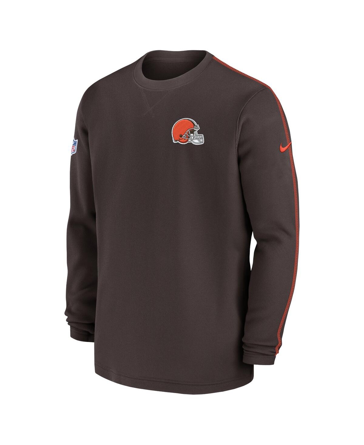 Nike Men'sCleveland Browns 2024 Sideline Coaches Long Sleeve Top - Brown, Orange
