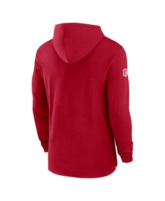 Men's Red Tampa Bay Buccaneers Sideline Hoodie Performance Long Sleeve T-Shirt