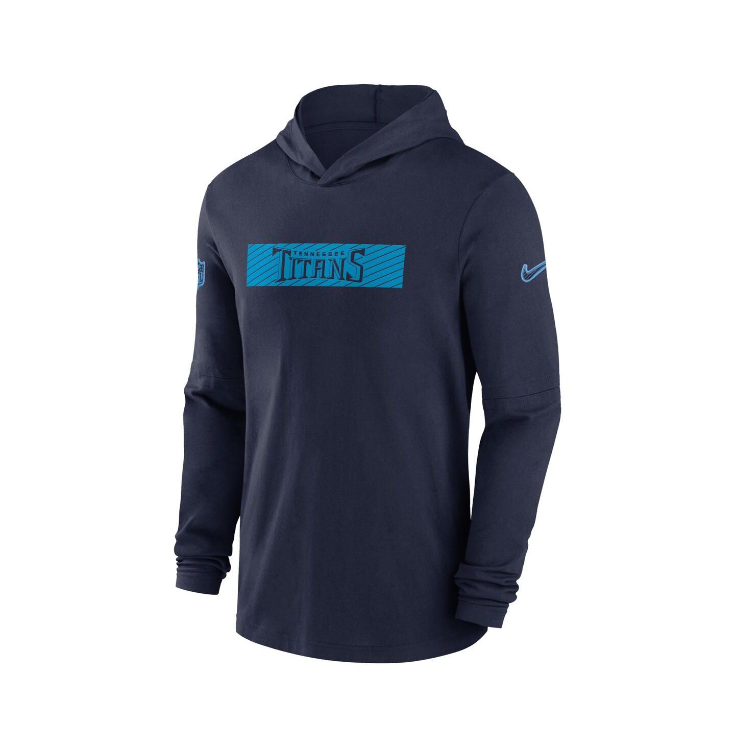Мужское худи Nike Navy Tennessee Titans Sideline Performance Long Sleeve T-Shirt — фото 2