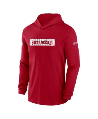 Men's Red Tampa Bay Buccaneers Sideline Hoodie Performance Long Sleeve T-Shirt