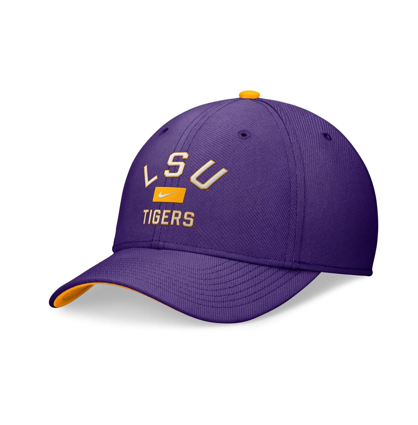 Мужская кепка Nike Purple LSU Tigers Primetime Rise Swoosh Flex Hat — фото 1